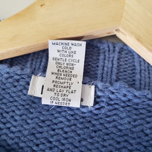 Rue21 Juniors Blue Cropped Knit Sweater White Butterfly Long Sleeves Size M‎ - Picture 5 of 5